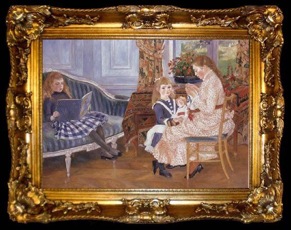 framed  Pierre-Auguste Renoir Children-s Afternoon at Wargemont, ta009-2